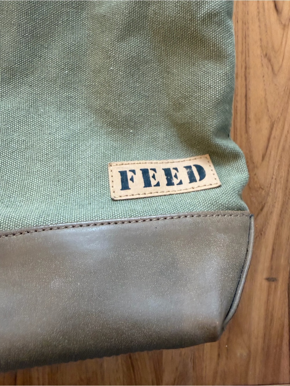 Feed Canvas Crossbody Bag Green and Brown - Picture 3 of 9
